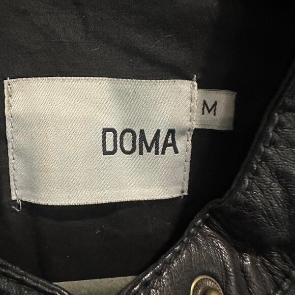 DOMA Black Genuine Leather Moto Jacket Buttery Soft Fitted Size M - Picture 10 of 11